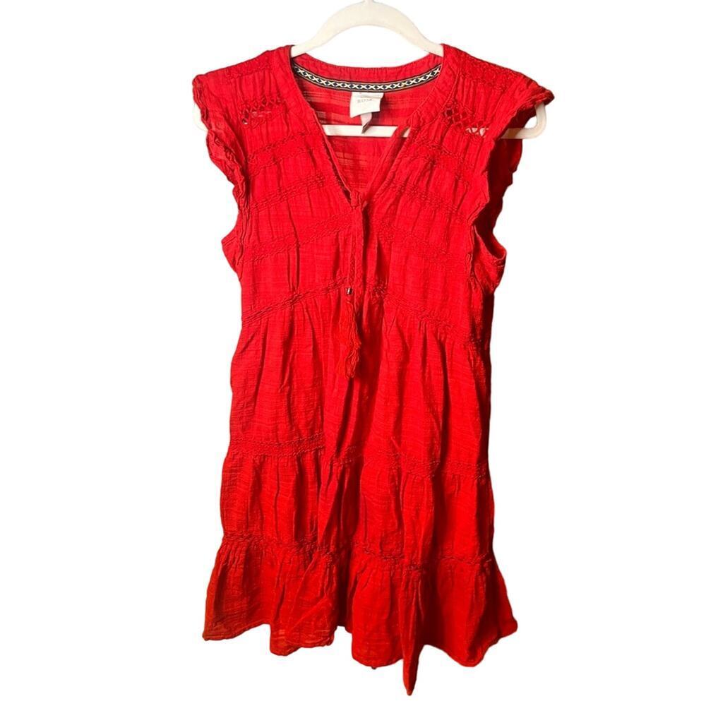 Knox Rose Red Ruffle Mini Sleeveless Dress Sz S
